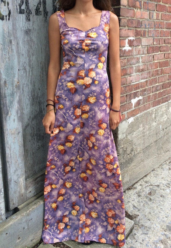 1970's floral sleeveless summer siren maxi dress … - image 3
