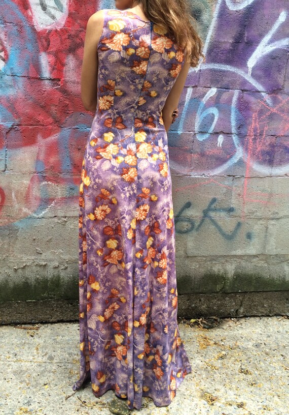 1970's floral sleeveless summer siren maxi dress … - image 4