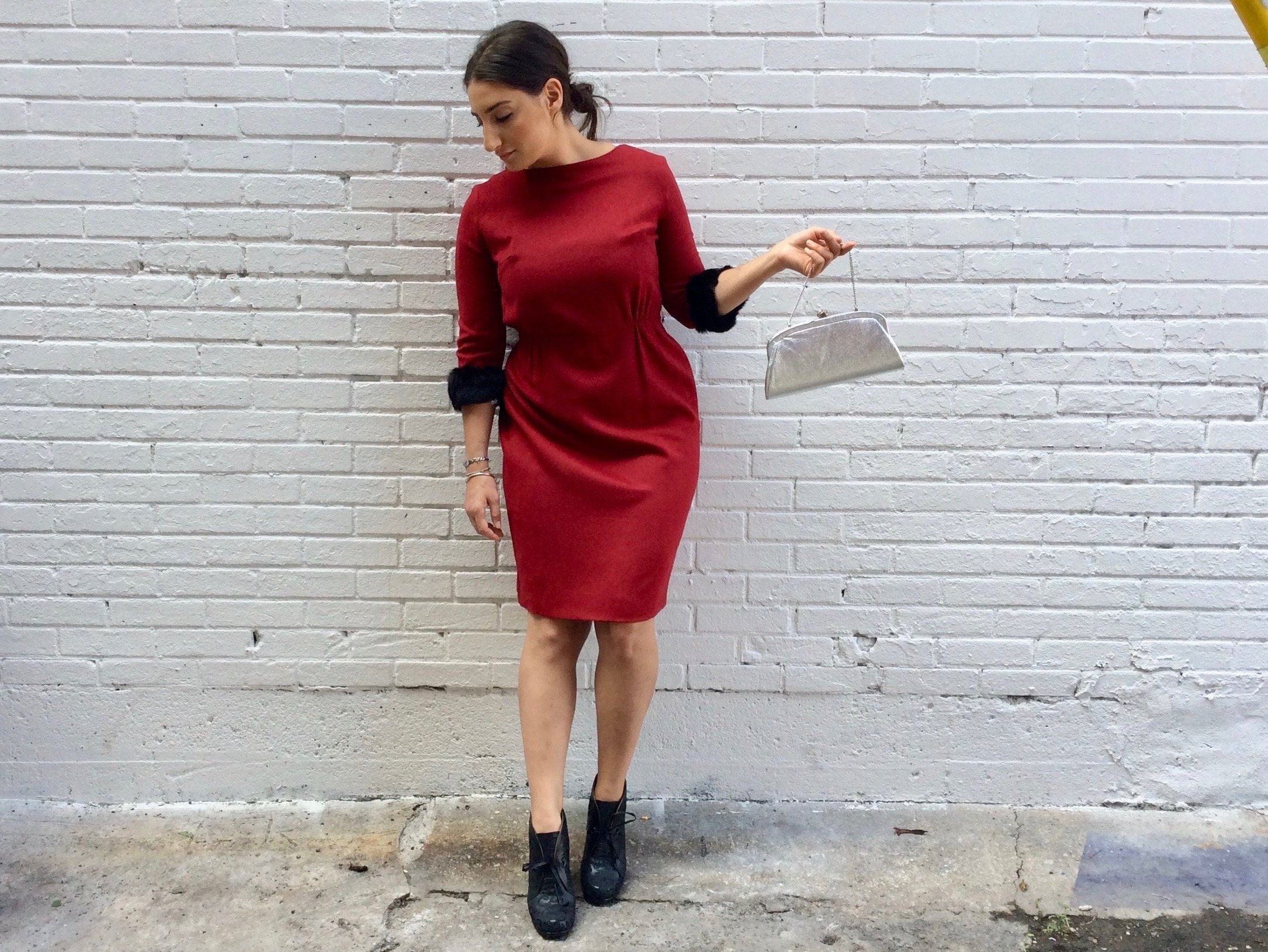 flattering red dress