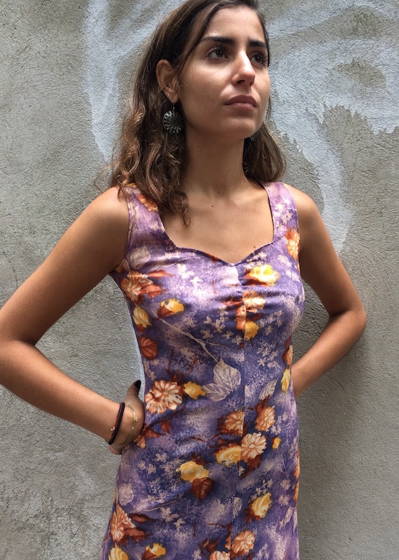 1970's floral sleeveless summer siren maxi dress … - image 1