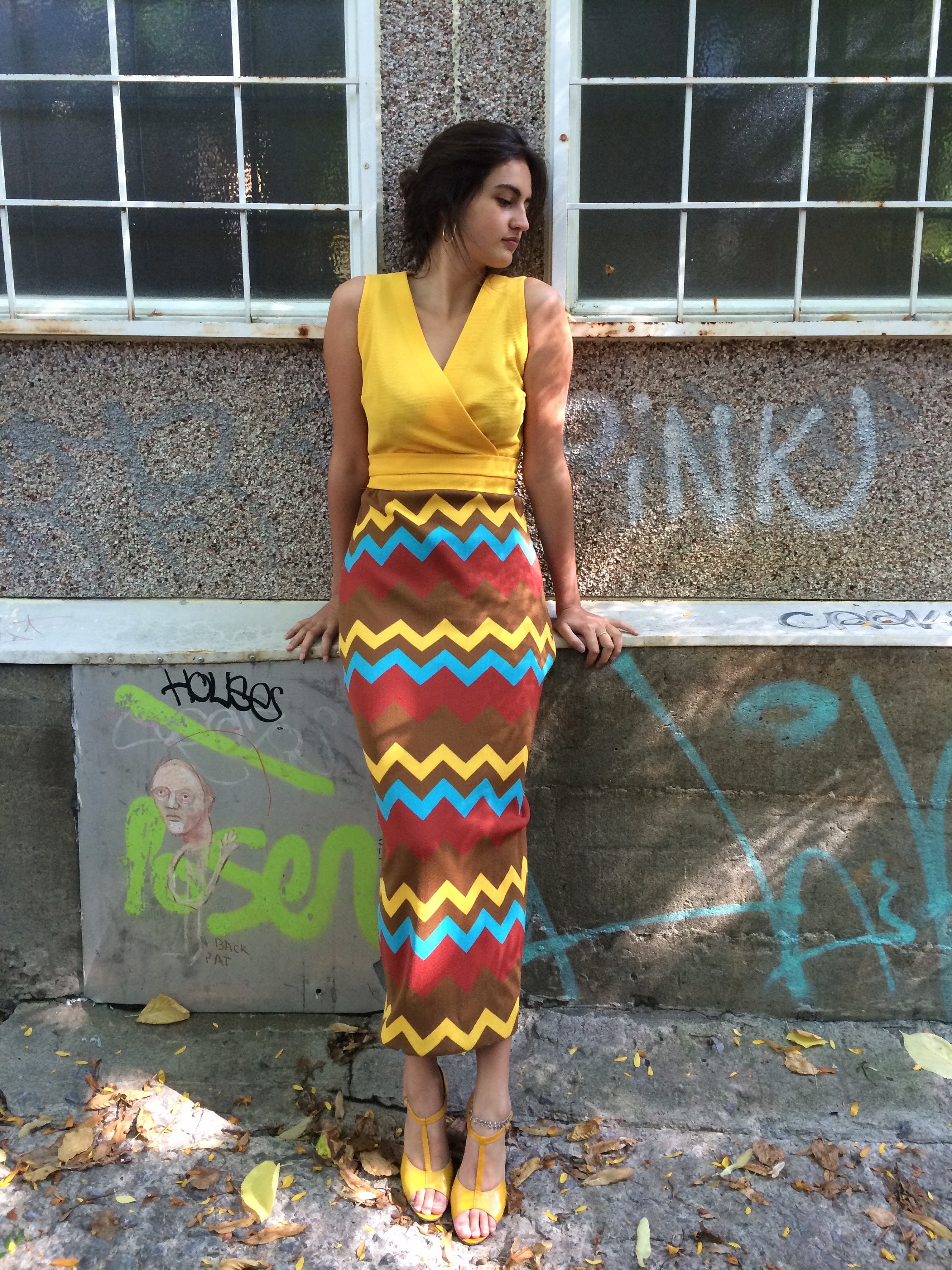 Tight fitted hotsell yellow dress