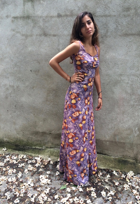 1970's floral sleeveless summer siren maxi dress … - image 2