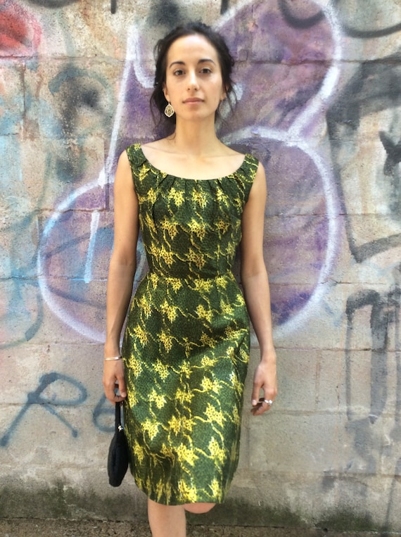 green houndstooth dress Yamuna Green Shetland Houndstooth Dress main image 1