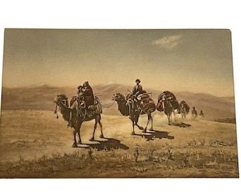 Pequeños barcos sin enmarcar del desierto imprimen Vintage Taber Prang Art Co.