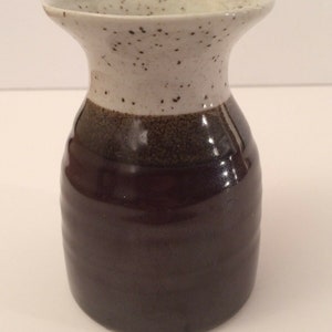 Small 4.5 Art Pottery Vase / Jug Brown & Purple image 3