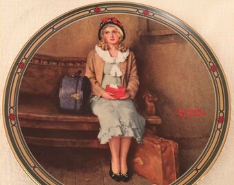 1985 Norman Rockwell 8.5" Placa de coleccionista A Young Girl's Dream American Dream