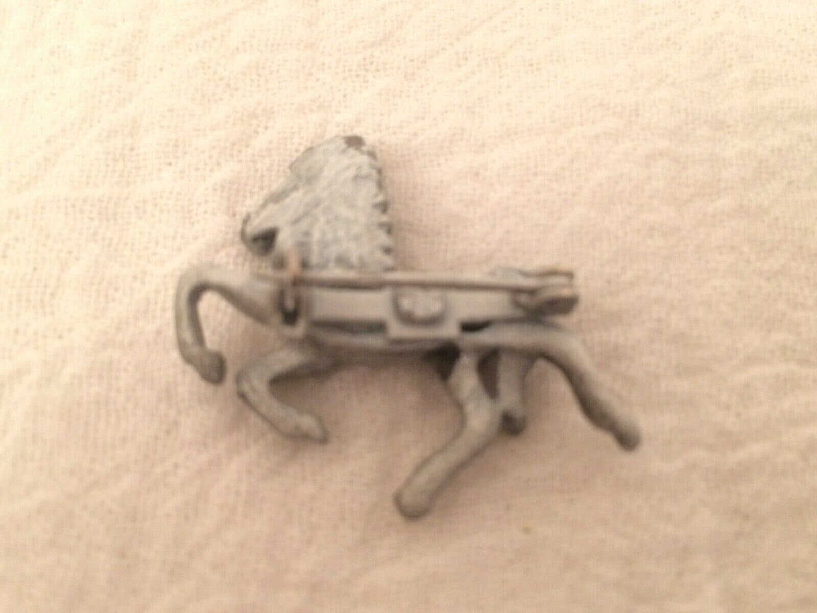 Vintage Silver Toned Enamel Horse Pin Brooch Etsy UK