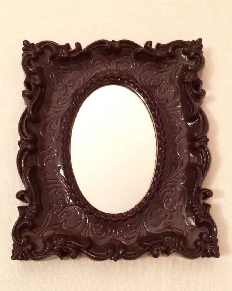 Small Purple Plastic Wall Mirror 8 75x7 5