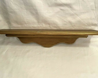 23 "Hecho a mano reversible de madera de tono dorado colgante estante de pared Hollywood Regency