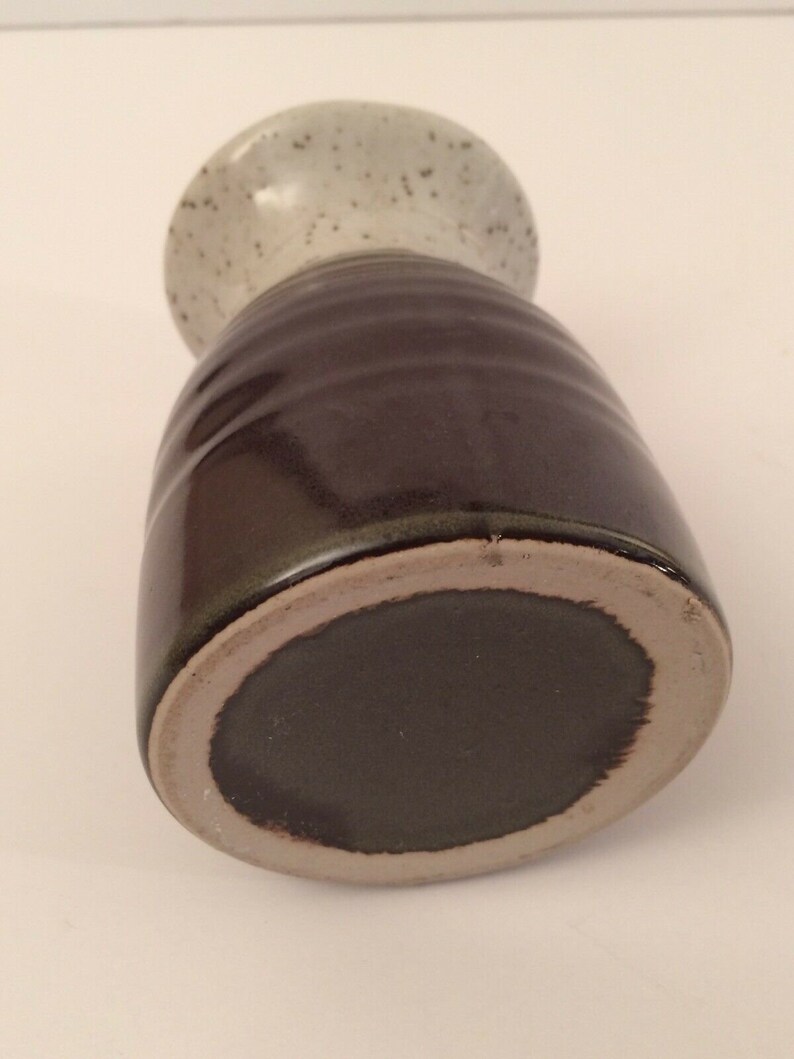 Small 4.5 Art Pottery Vase / Jug Brown & Purple image 5