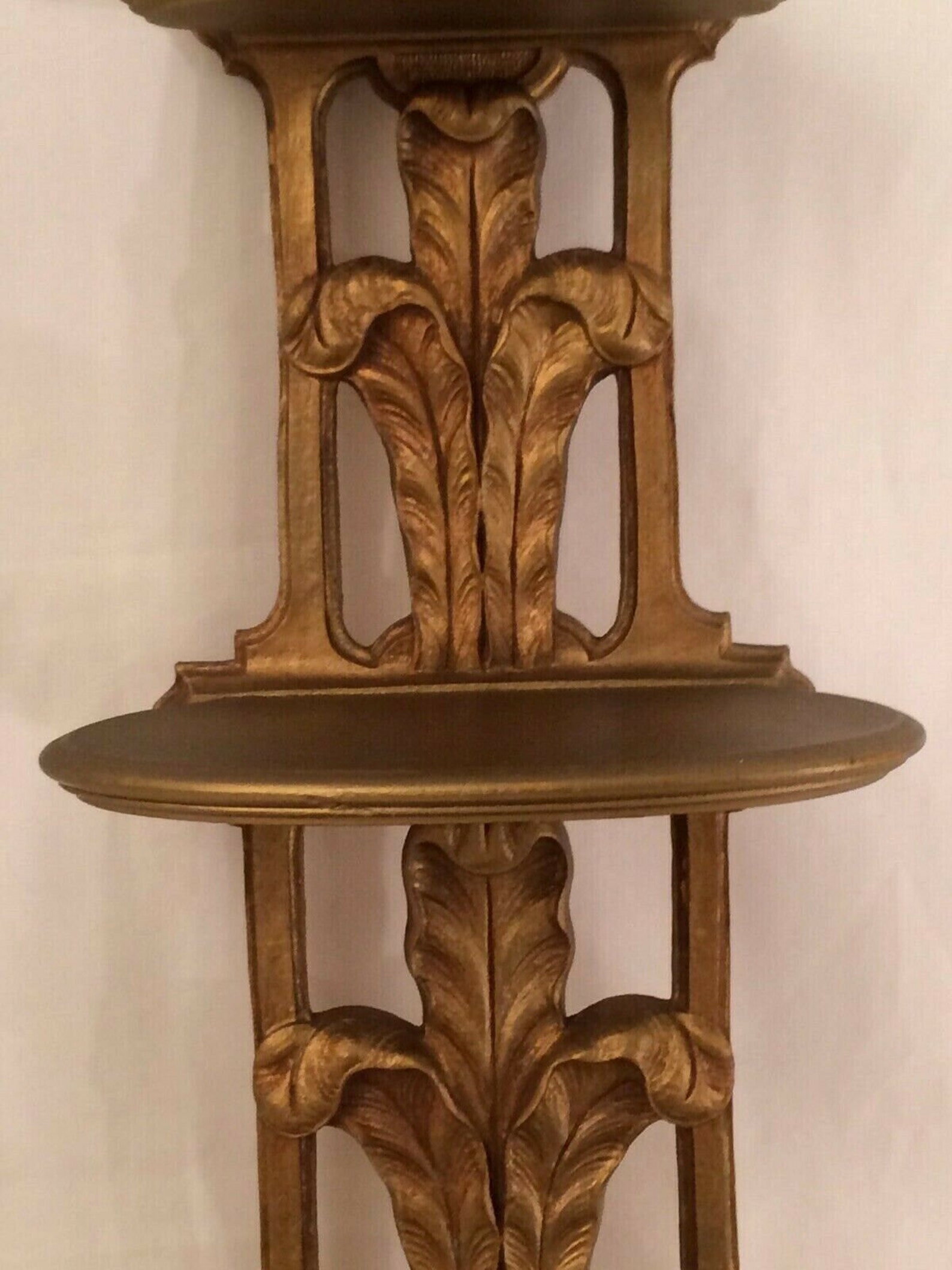 Retro 18 Gold Tone 3 Tier Wall Shelf Reversible Etsy