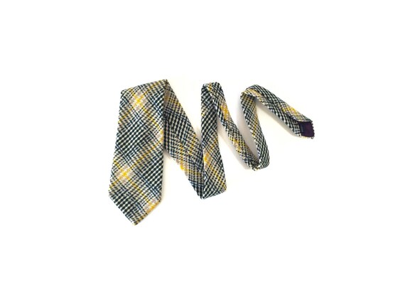 Vintage Bert Pulitzer Tie / Wool Plaid / 1970s / F