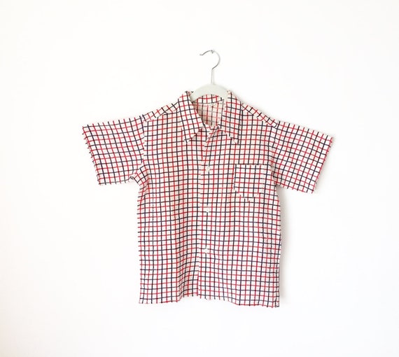Vintage Boys Plaid Shirt / 1950s Shirt / Plaid Shi