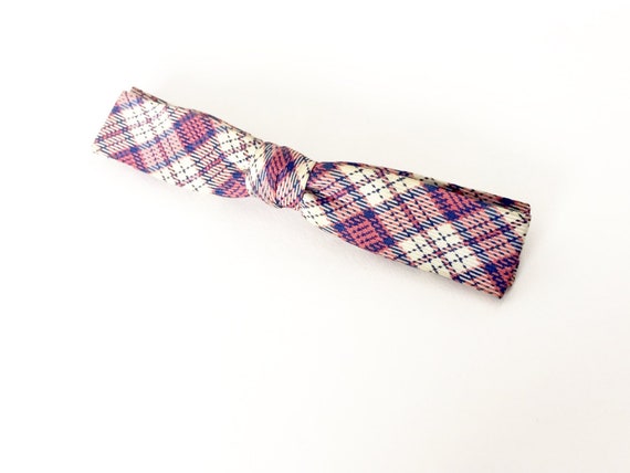 1950s Men's Bow Tie / Skinny Bow Tie / Plaid Bow T