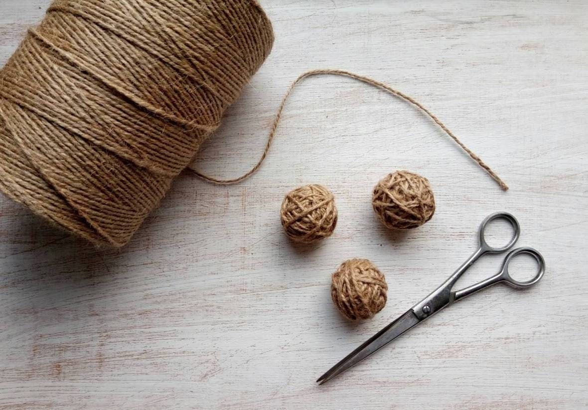 DIY beads Jute cord bead Jute twine jewelry Craft project Big Etsy