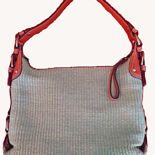 FREE SHIPPING ! Vintage "Fossil" Shoulder Bag With Adjustable Straps, Mint Green Ribbed Material