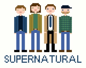 Supernatural Family Portrait Cross Stitch Pattern