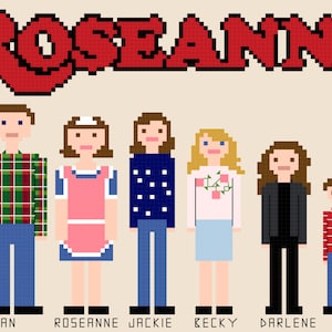 Roseanne Family Portrait Cross Stitch Pattern