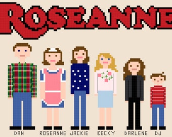 Roseanne Family Portrait Cross Stitch Pattern