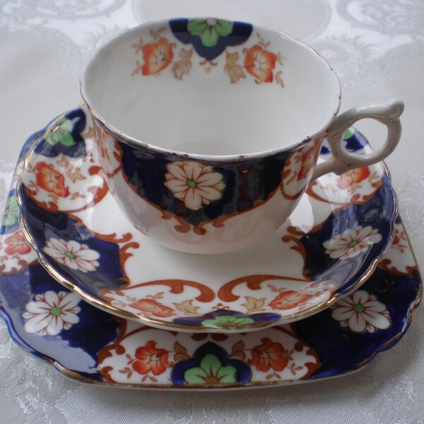 Vintage Plant Tuscan Bone China Tea Cup Trio Cup Saucer and Tea Plate Made in England