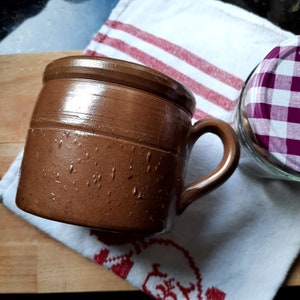 Vintage Rustic French Stoneware Confit Pot Confit Jar Farmhouse Kitchen Country Kitchen