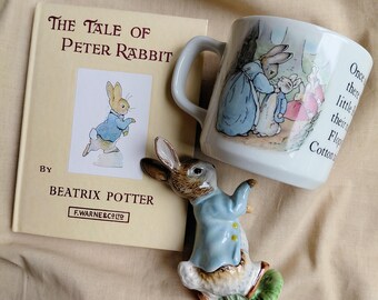 Vintage Wedgwood Peter Rabbit Child's Mug Beatrix Potter Nurseryware Made in England Christening Gift Baby Shower