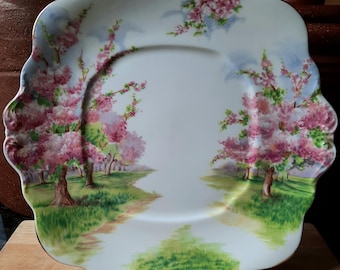 Vintage Royal Albert Bone China Cake Plate Blossom Time Pattern Made in England Afternoon Tea Vintage Wedding