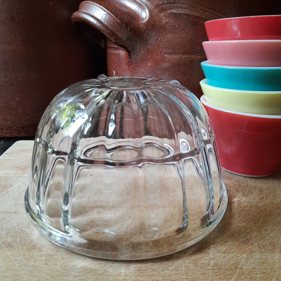 Vintage JAJ Pyrex Clear Glass Jelly Mould Pudding Basin Etsy