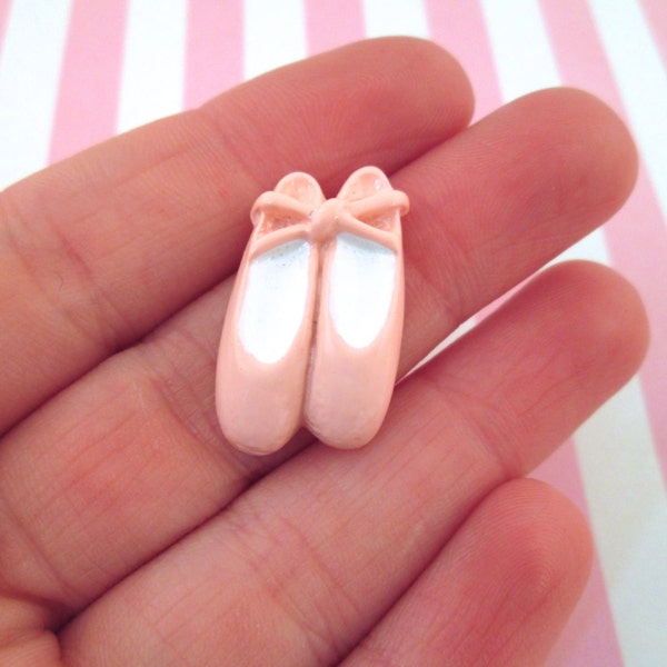 6 Pink Ballet Flats Resin Cabochons Ballet Shoes Ballet Pointe Shoes, #761b