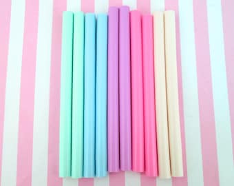 10 pc Pastel Hot Glue Sticks for kawaii and decoden