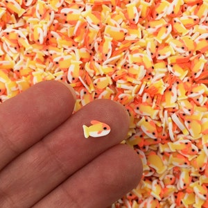 Kawaii Gold Fish Polymer Clay Slices, Nail Art Slices, Faux sprinkles, Goldfish , Resin Embellishments, P57