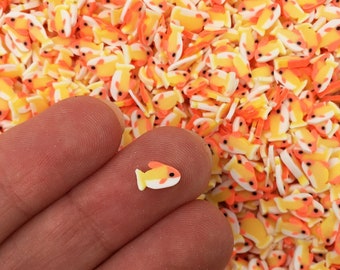 Kawaii Gold Fish Polymer Clay Slices, Nail Art Slices, Faux sprinkles, Goldfish , Resin Embellishments, P57