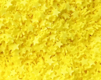 BRIGHT YELLOW STAR Sprinkle Mix, Polymer Clay Fake Sprinkles, Decoden Funfett Jimmies, S56