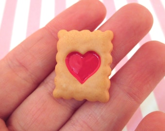 6 cabujones Kawaii decodificados de galletas de corazón en miniatura, Alice Cabs, #115a