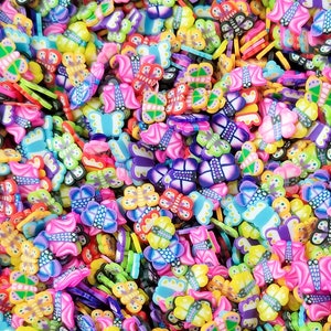 Assorted Polymer Clay Schmetterling Streusel, Fimo Fake Streusel Mix, Dekoden Streudeko, Tumbler Shaker Füllung, P69