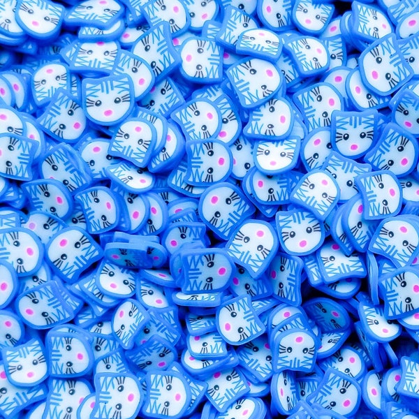 Blue Cat Fimo Slices, Polymer Clay Sprinkles, Animal Sprinkles, Fimo Fake Sprinkle Mix, Decoden Funfetti Rainbow Jimmies, P15