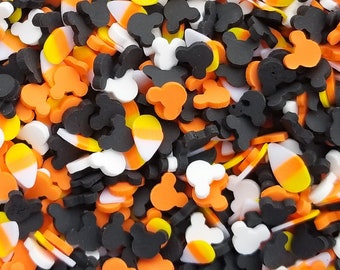 MOUSQUERADE MIX Mouse Ears and Candy Corn Sprinkle Mix,Polymer Clay Fake Sprinkles, Decoden Funfetti Jimmies V218