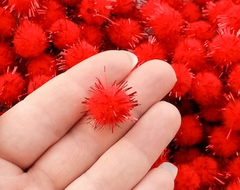 Pompons Pastell Glitter, 15 - 40 mm, ca. 75 Stück, 6,80