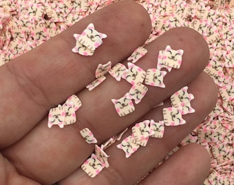 Rebanadas de Fimo con forma de gato kawaii, chispas de animales de arcilla polimérica, confeti para esparcir en la mesa de hornear, suministros para slime en vaso agitador (P16)