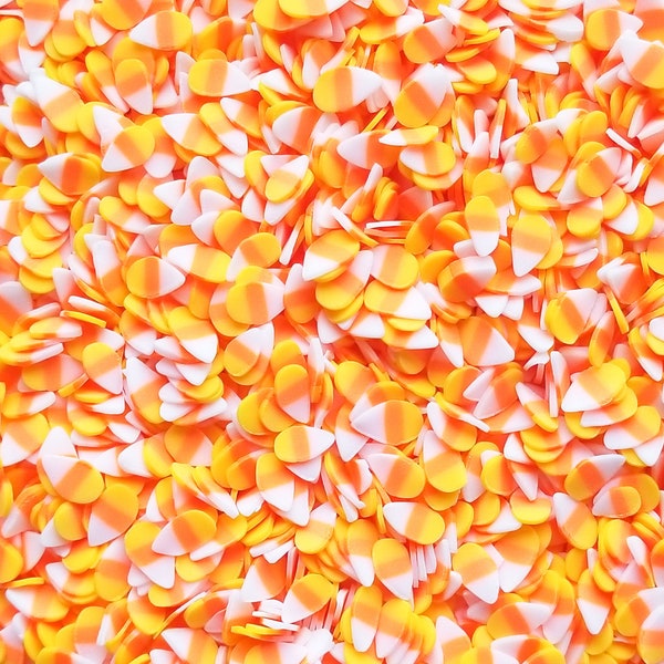 Tranches de maïs soufflé à l'orange CANDY CORN, fausses paillettes en pâte polymère, tranches de pâte fimo, Decoden Funfetti Jimmies R85