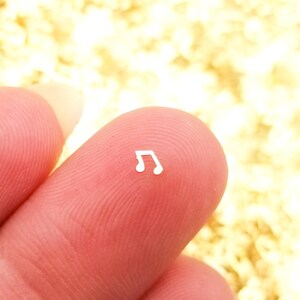 50 Tiny 3mm Gold Toned Metallic Music Note Cabochons, Cute Kawaii Nail Word Cabs, Charm Resin Supplies, Resin add-on #1524