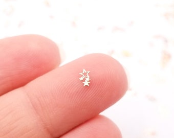 50 diminutos cabujones de estrellas metálicos dorados de 4 mm, adorables cabujones mágicos para uñas kawaii, suministros de resina para dijes, complemento de resina 1454
