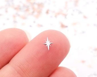 50 diminutos cabujones de estrella metálicos plateados de 5 mm, adorables cabujones mágicos para uñas kawaii, suministros de resina para dijes, complemento de resina n.° 1436