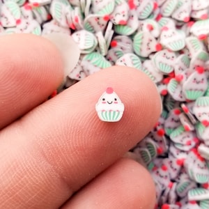 Rebanadas de postre de arcilla polimérica con forma de cupcake de confeti kawaii, rebanadas para decoración de uñas, postre falso, chispas de arcilla polimérica falsas, postre en miniatura, R89