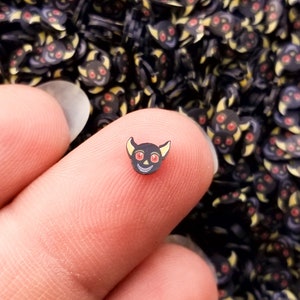 5mm Horned Devil Demon Halloween Polymer Clay Spooky Faux Sprinkles, Fake Bake Fimo Table Scatter Confetti, Tumbler Shaker Fill N147