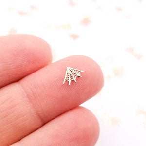 50 Tiny 5mm Gold Toned Metallic Spiderweb Cabochons, Cute Kawaii Spider Web Halloween Nail Cabs, Charm Resin Supplies, Resin add-on #1442