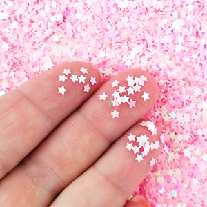 Pastel Pink Iridescent Shift Star Glitter, Table Scatter, Tumbler and Shaker Supplies U85