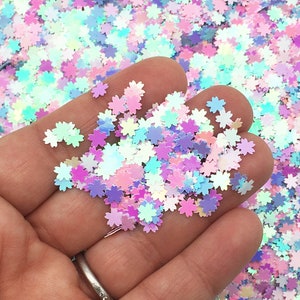 Iridescent Assorted Shift Flower Glitter, Multicolor Sakura Glitter, Nail Art Glitter, Deco, Flower Glitter, Pick Your Amount, T117