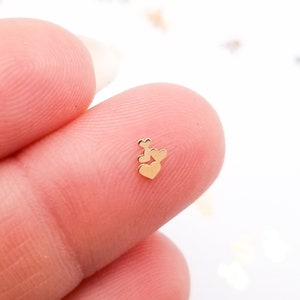 50 Tiny 4mm Mixed Gold and Silver Toned Heart Cabochons, Cute Kawaii Nail Valentines Cabs, Nail Art Charm Resin Supplies, Resin add-on #1453