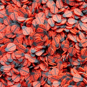 Fatias de Fimo de Joaninha, Granulado de Argila Polímera, Granulado de Animais, Mistura para Granulado Falso de Fimo, Confeitos Arco-Íris Decoden Funfetti, P61